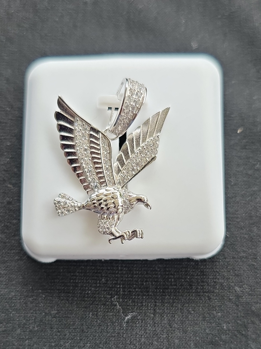 Sterling Silver Eagle Pendant Necklace - Silver Color